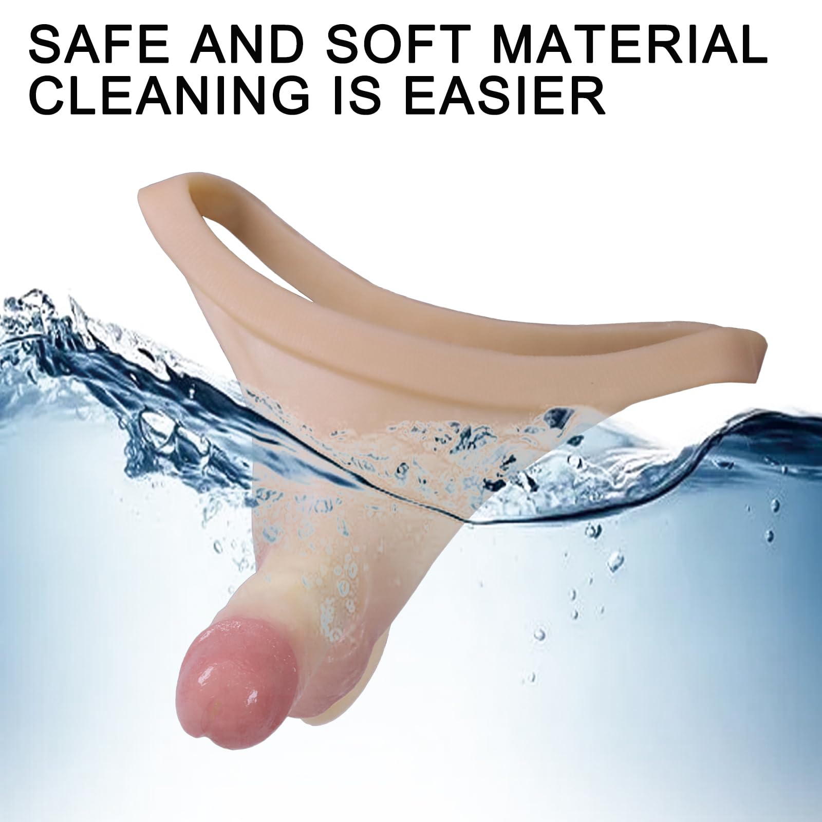 BDSMAGE 16,5 cm Dildo Strap-on Realistico in Silicone, Strap on Doppio Dildo con Perizoma, Giocattoli Sessuali Realistici Anale per Donne