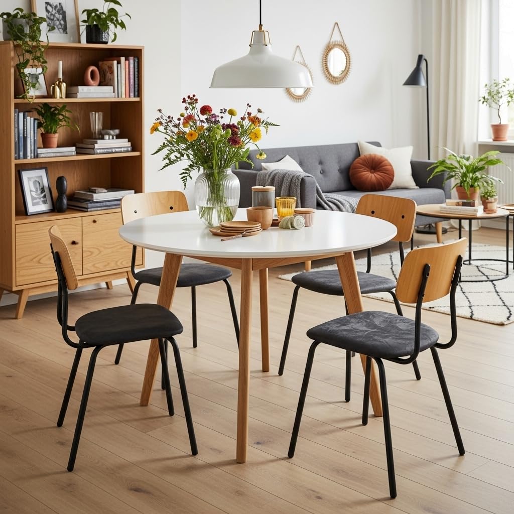 AUPROTEC Tischplatte rund Ø 500 mm - 25 mm stark, Kratzfest & pflegeleicht I ideal für Esstisch, Couchtisch & Wohnbereich I vielseitig einsetzbar I Weiß mit ABS Kante