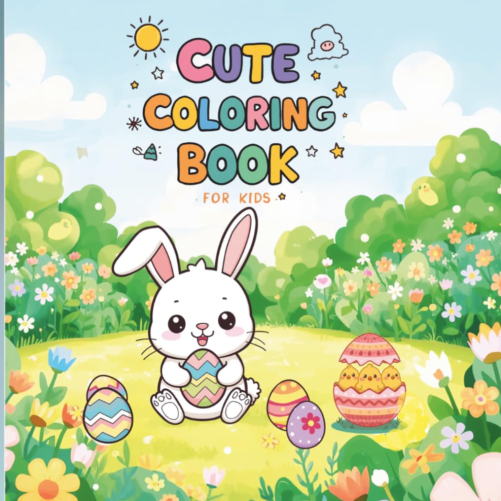 CUTE EASTER WITH SPRING THEME COLORING BOOK FOR KIDS: FUN BUNNY, EGGS & SPRING DOODLE PAGES WITH FIND THE OBJECT ACTIVITIES