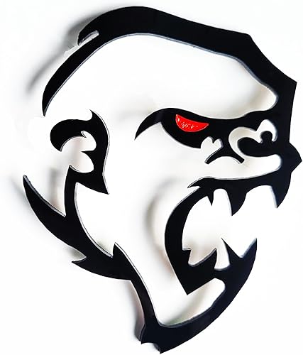 2 emblemas con el logotipo de Gorilla Ape Monkey Redeye para guardabarros de maletero de automóvil, camión (3 x 3.7 pulgadas, color de ojos azules)