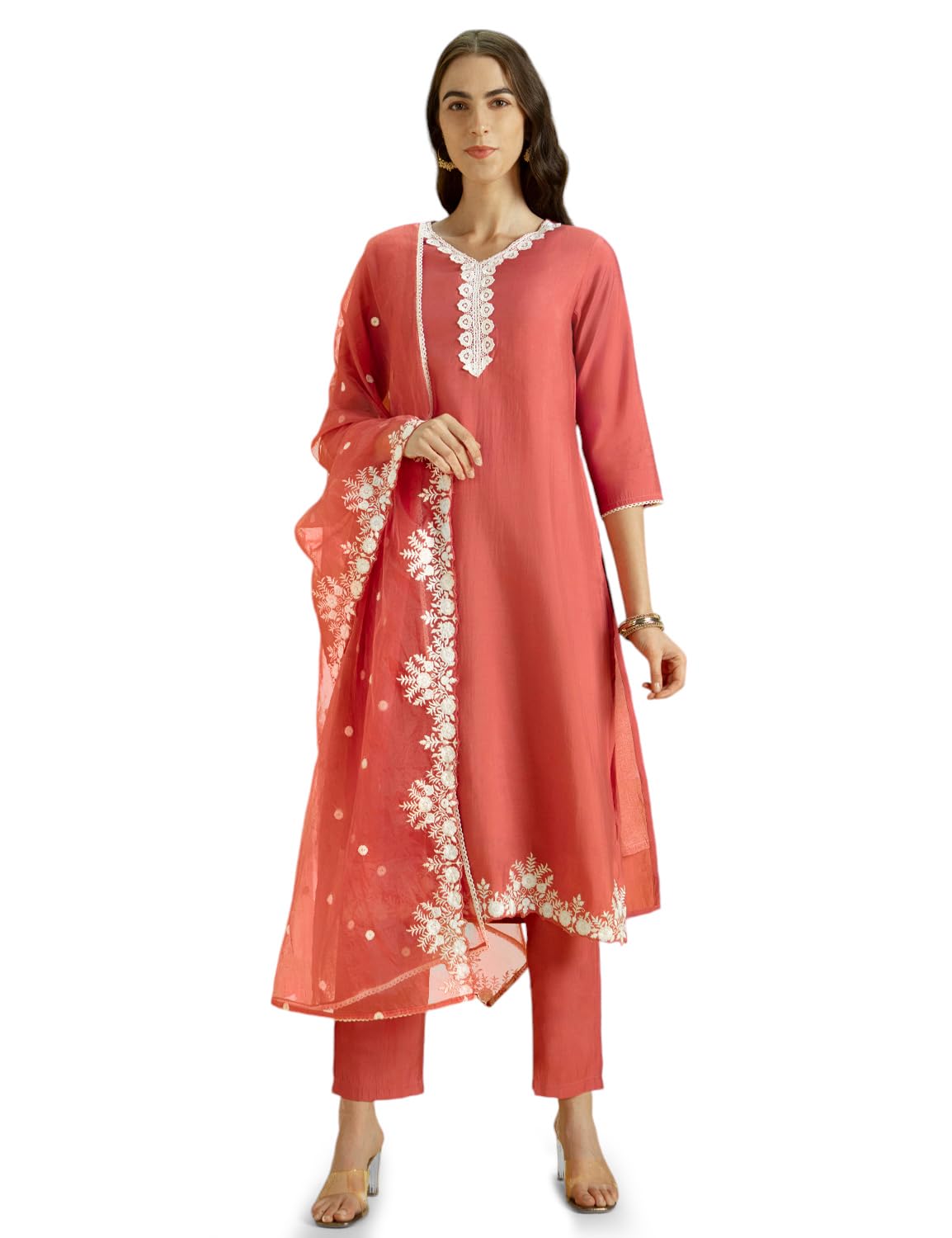 kaari Women's Polyester Embroidered Kurta Set with Dupatta - Festive Kurta Set-picture-34