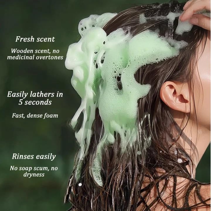 Miniatura 6 de Nature Triangle - Barra de champú, barra de champú Usman Grass, Nature Seven Green Soap Champús, calmante y fortalece el cabello para mujeres y