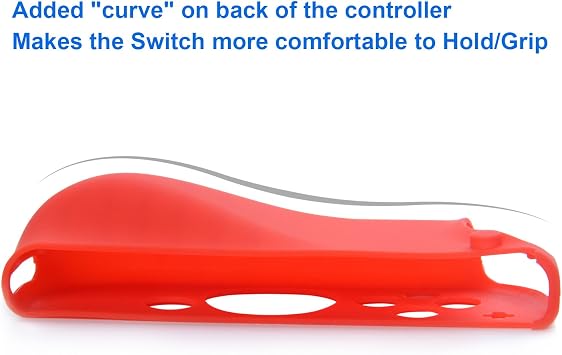 Joy-Con Gel Guards Silicone Skin Cover Case with Thumb Grips Caps for Nintendo Switch By Mibote (Blue+Red)