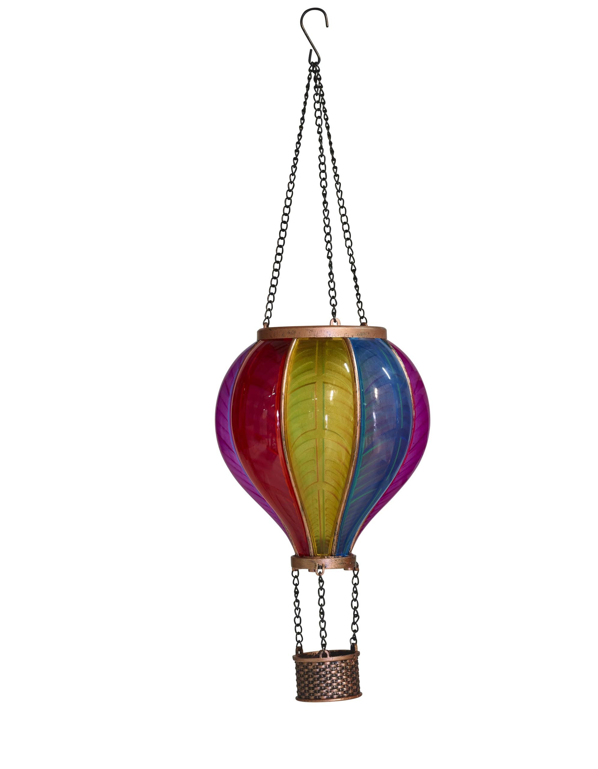 Mini Rainbow Flaming Hanging Balloon Multicoloured Cute Garden Solar Light