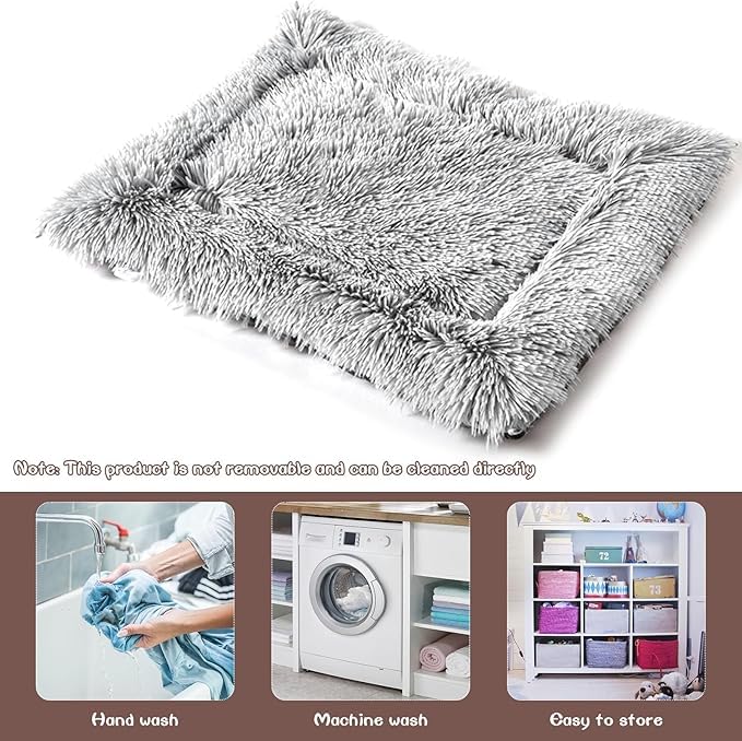 Katzenbett-Waschbar-Katzenmatte-Weiches-Katzenkissen-2-in-1-Katzenbett-Katzenmatte-Gemutlicher-Katzenkorb-Fur-Katzen-Und-Kleine-Hunde-60-cm-x-50-cm-Grau | Dealmeister.io Alt tag für bilder post titel