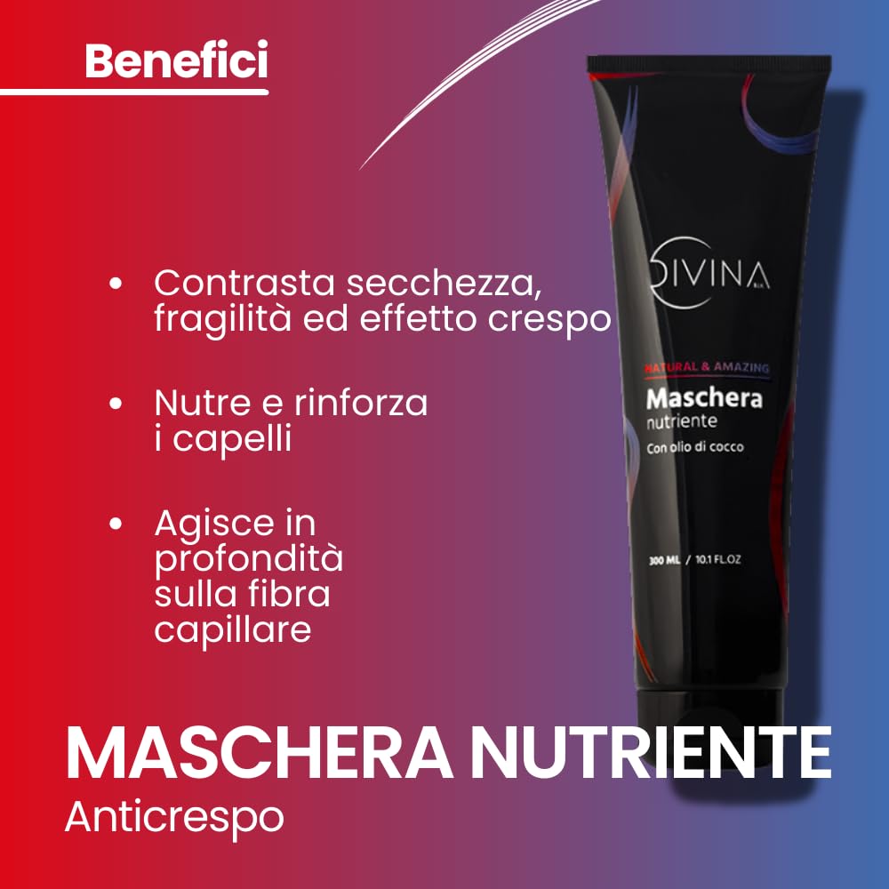 Kit Completo capelli per capelli ricci Natural&Amazing di DIVINA BLK, 7 prodotti inclusi, trattamento completo