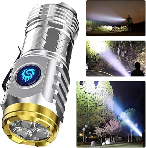 Miniatura 2 de Mini linterna de monstruo de tres ojos, mini linterna flash súper potencia, pequeña linterna LED potente recargable, linternas de mano de alto