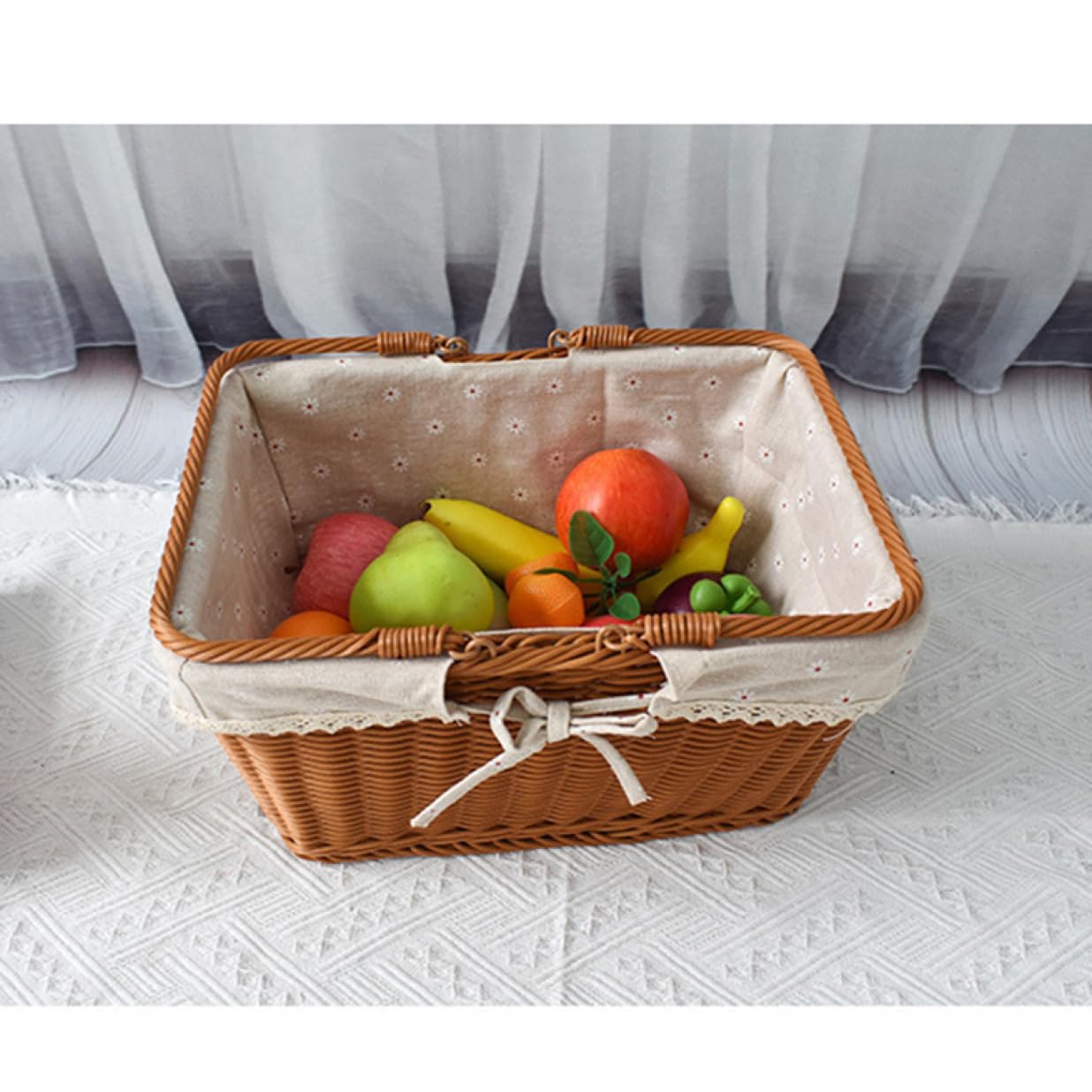 Amazon｜NJNEW かわいい かご 籐かご お菓子入れ 果物入れ ブラウン5 S
