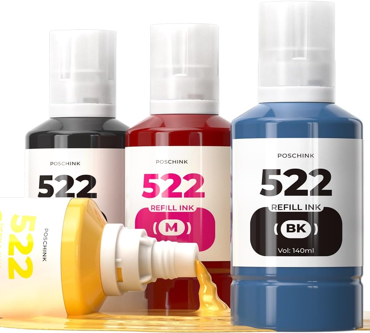 522 Ink Refill Bottles, Compatible Refill Ink Replacement
