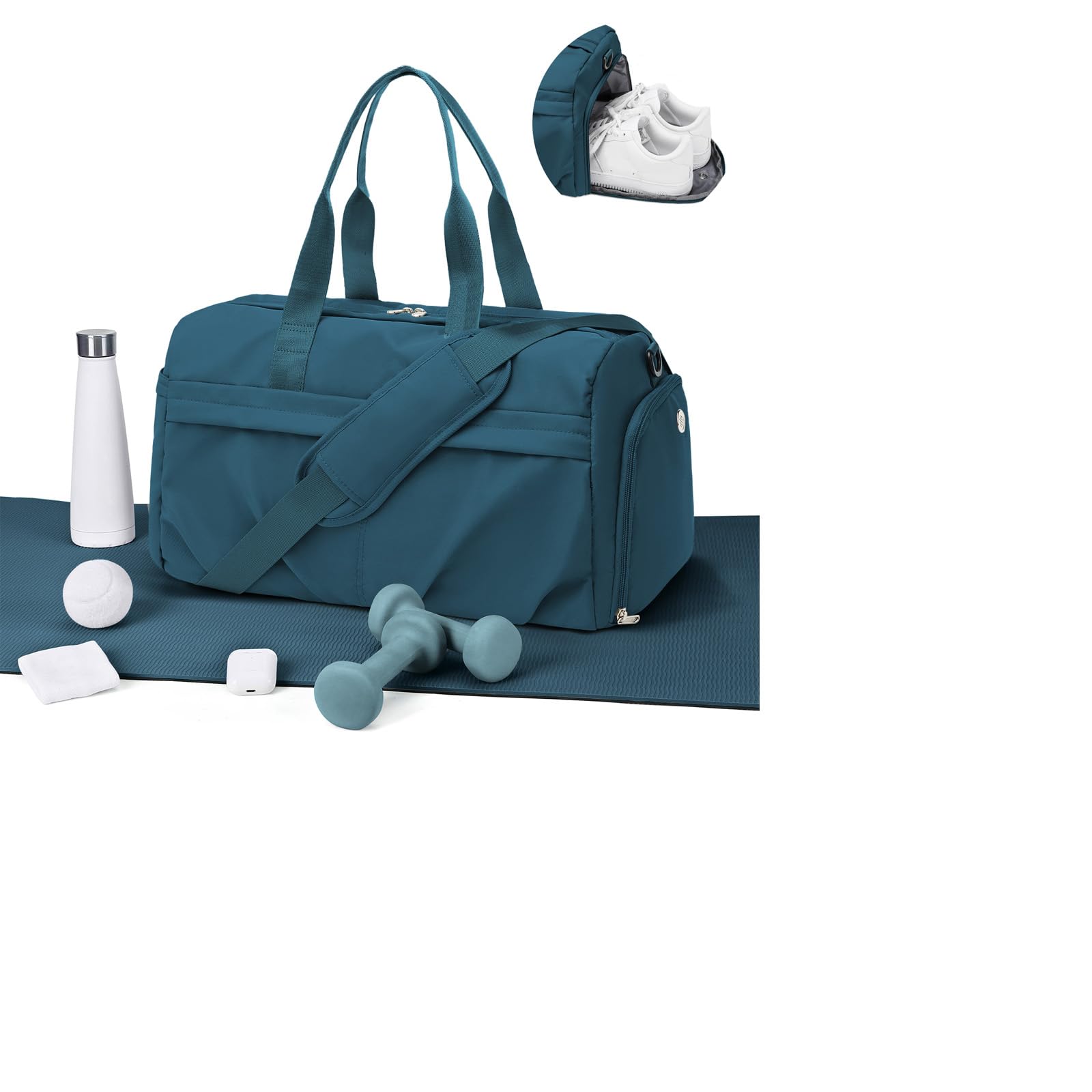 WEPLAN Sport Duffel Bag Damen Herren Sporttasche mit Schuhfach & Nassfach Reisetasche Handgepäck Tasche Sporttaschen Fitness Tasche Gym Bag Weekender Travel Bag Schwimmtasche Trainingstasche