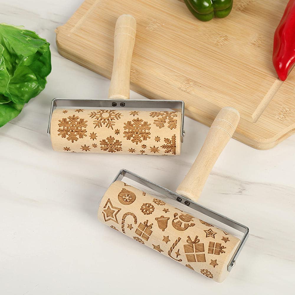 Mattarello, Mattarello in legno con manico for intaglio e cottura in cucina