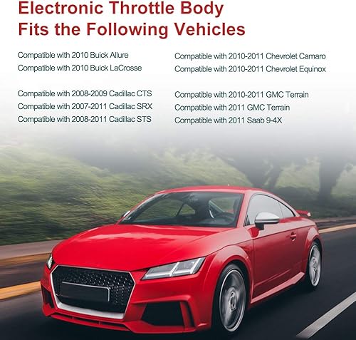 Miniatura 3 de Conjunto de cuerpo electrónico del acelerador compatible con Buick Allure Cadillac CTS GMC Terrain Reemplazar OEM 12616994 F00H600073 217-3103 -