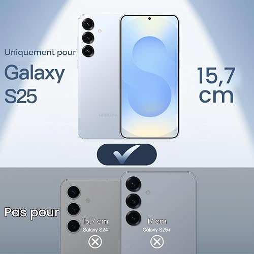 JETech Coque Ultra Fine pour Samsung Galaxy S25, Translucide - 2