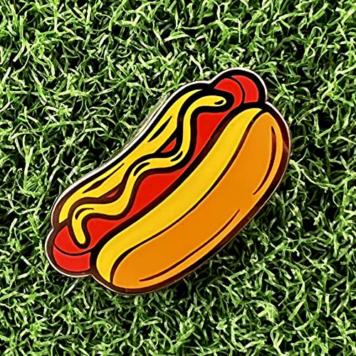 Marcador de bola de golfe Hot Dog - Feito nos EUA - Metal