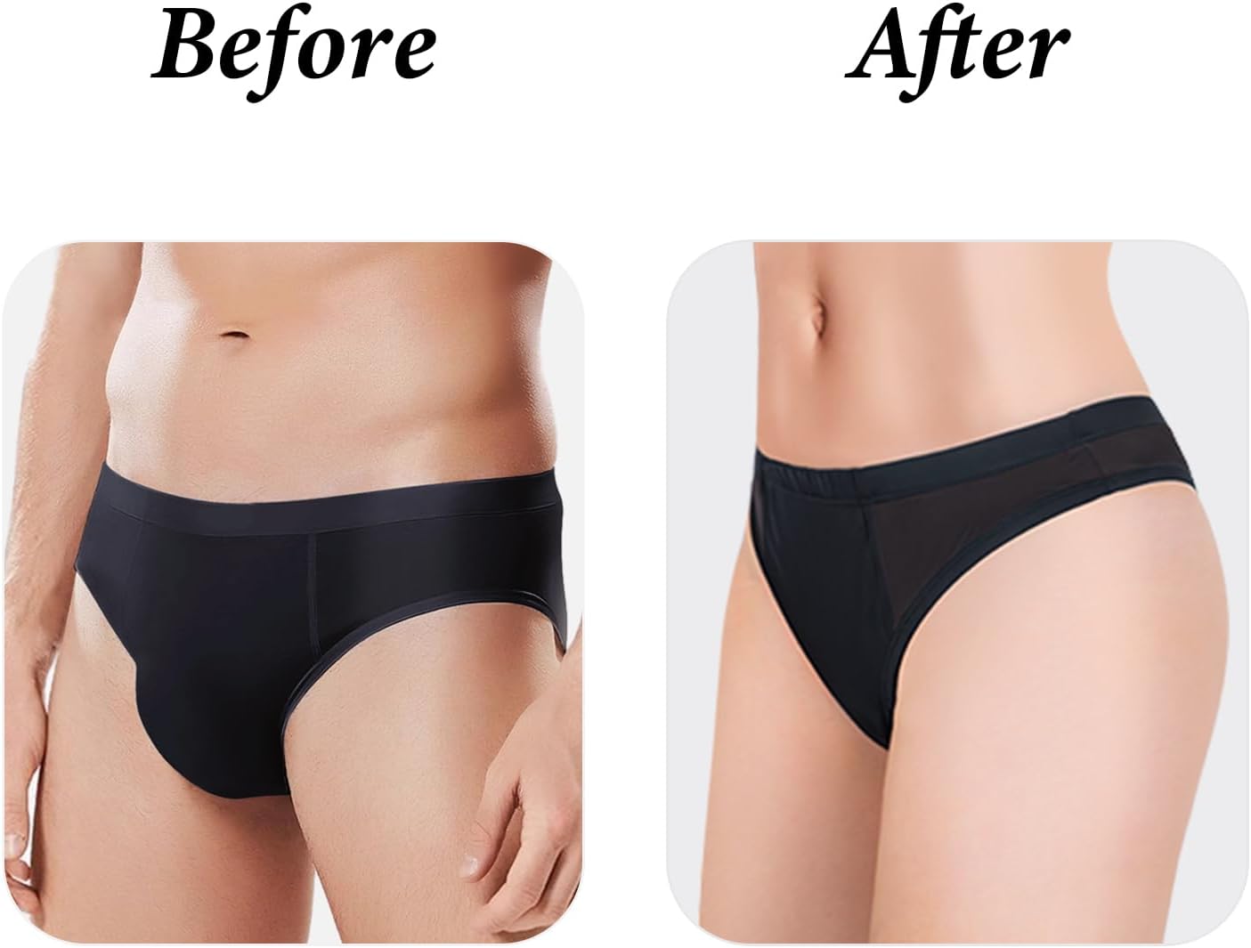 Littleforbig Breathable Tucking Gaff Brazilian Cheeky Panties Smooth Mesh Silky Hiding Gaff Shaping Briefs - Image 2