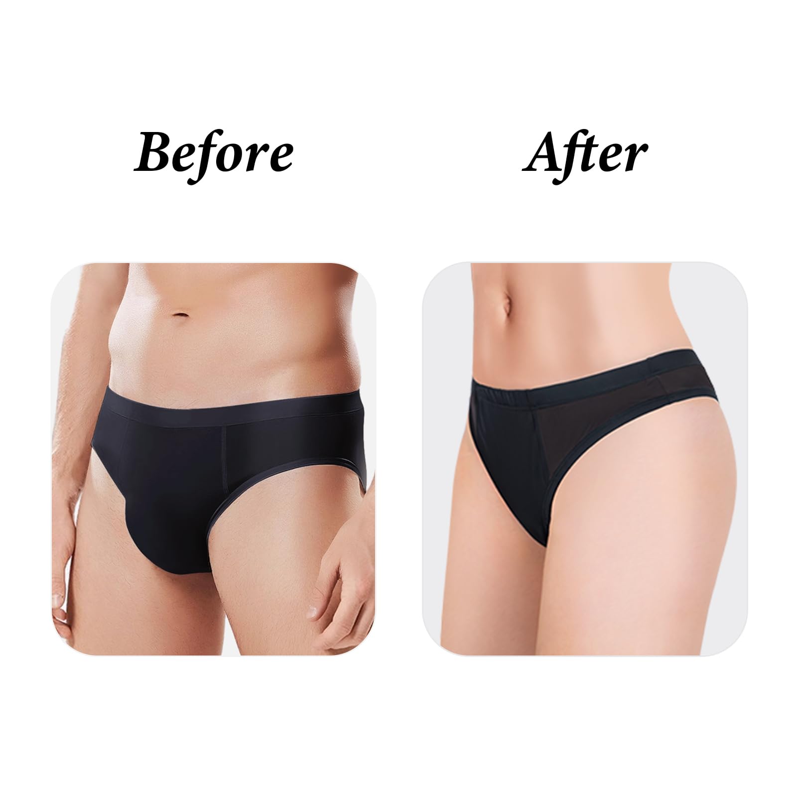 LittleForBig Fascia sottile Traspirante Tucking Gaff Brasiliano Cheeky Mutandine Liscio Setoso Nascondere Gaff Shaping Slip per Crossdresser Transgender Individui
