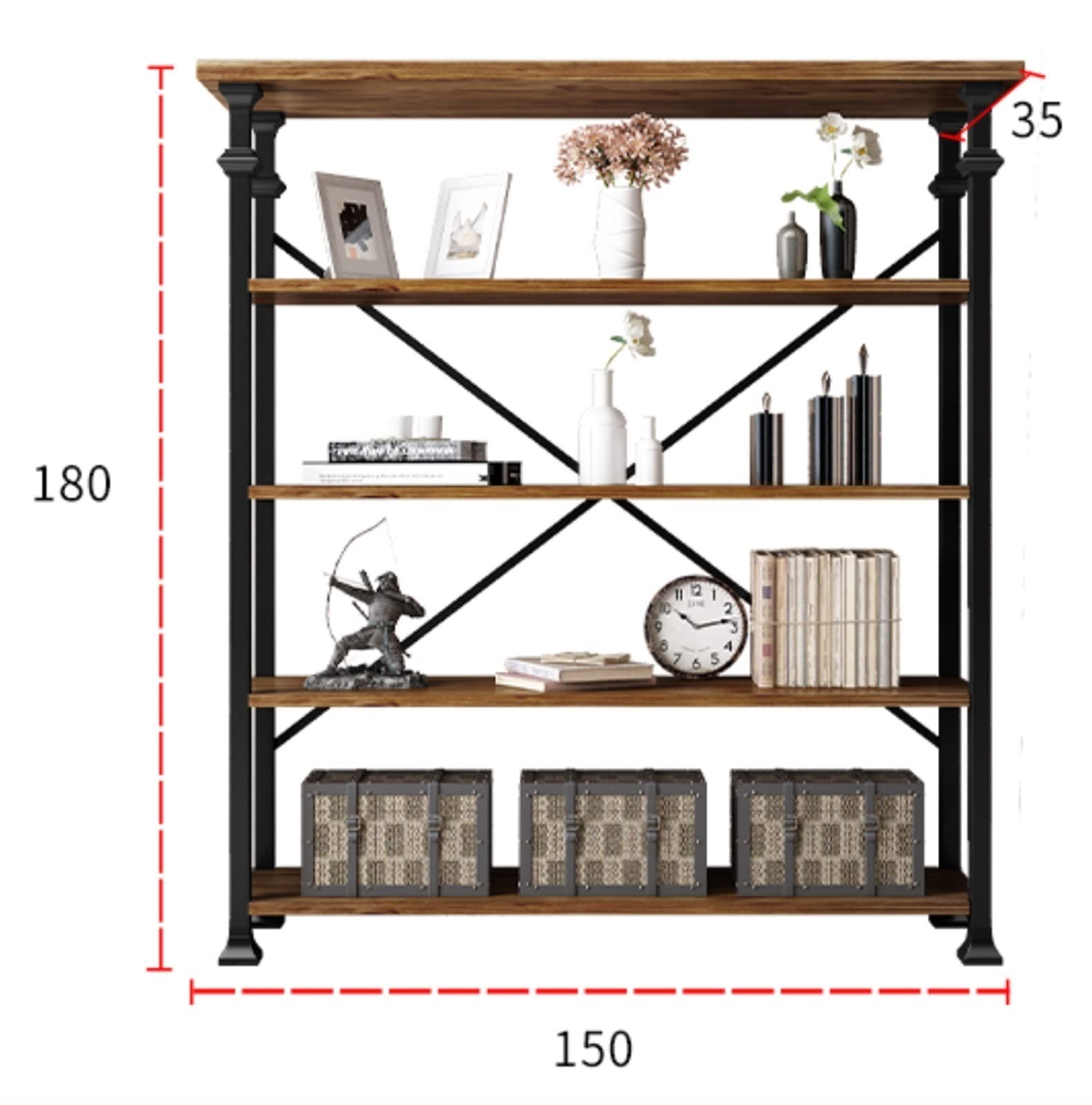 Amazon.co.jp: インダストリアルスタイルラック、ホームフロアブック