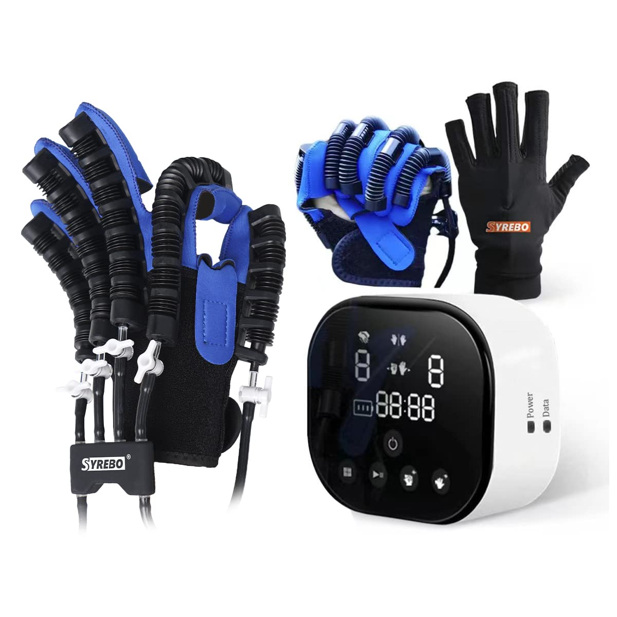 Pediatric Rehabilitation Robotic Glove, C10 Model Finger Rehabilitation Trainer with Adjustable Strength, Self-Training Recovery Equipment for Home Use (SHSYCE-10-Left-Age 5)
