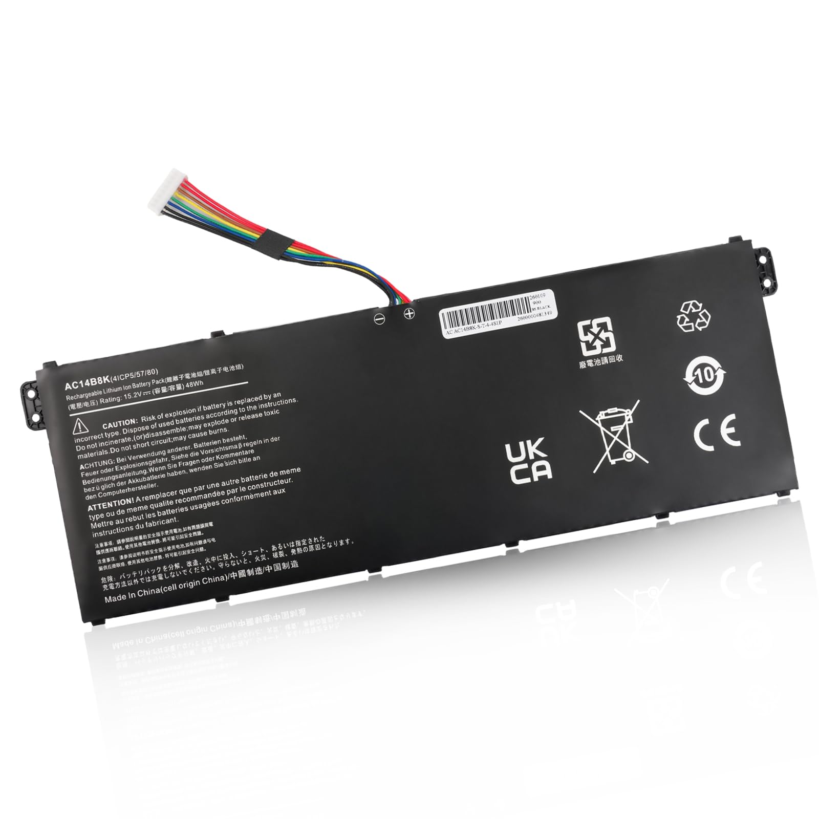 AC14B3K AC14B8K Batterie pour Ordinateur Portable Acer Aspire R3-131T R5-471T R7-372TR5-571T E5-771G E5-731G ES1-111 ES1-511 ES1-512 ES1-711 A515-52G A517-51G AP14B8K