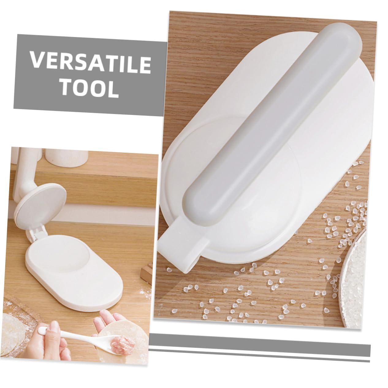 Alipis for Pressing Dumpling Wrappers Making Kitchen Dough Press Automatic Dumpling Skin Maker Manual Dumplings Dumpling Press Easy Presser Tool Abs White re-usable