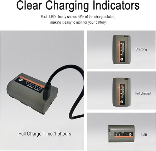 Miniatura 4 de E EGOWAY Paquete de 1 batería Canon LP-E6NH de 2600 mAh compatible con Canon EOS R8, R7, R6, R5, R5 Mark II, R, 5D III IV, 5DS, 6D, 6D II, 7D, 80D,