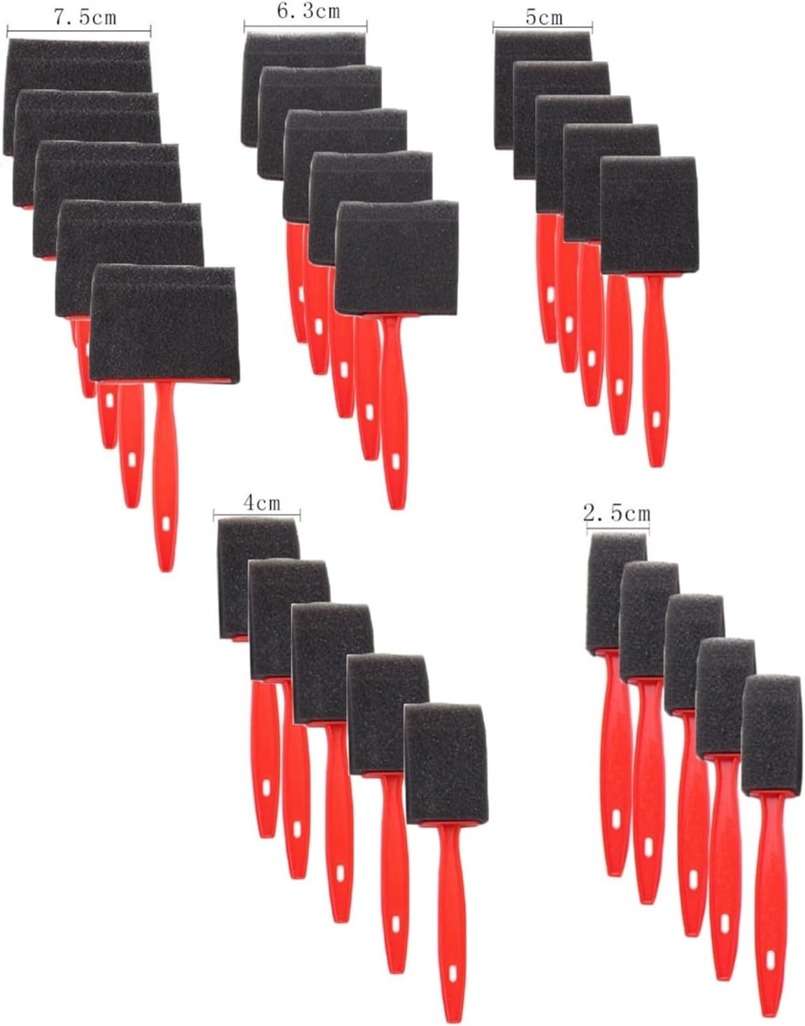 Foam Paint Brushes 10 Set Foam Art Brush Sets - Big and Small Paint for Color Wash Tasks