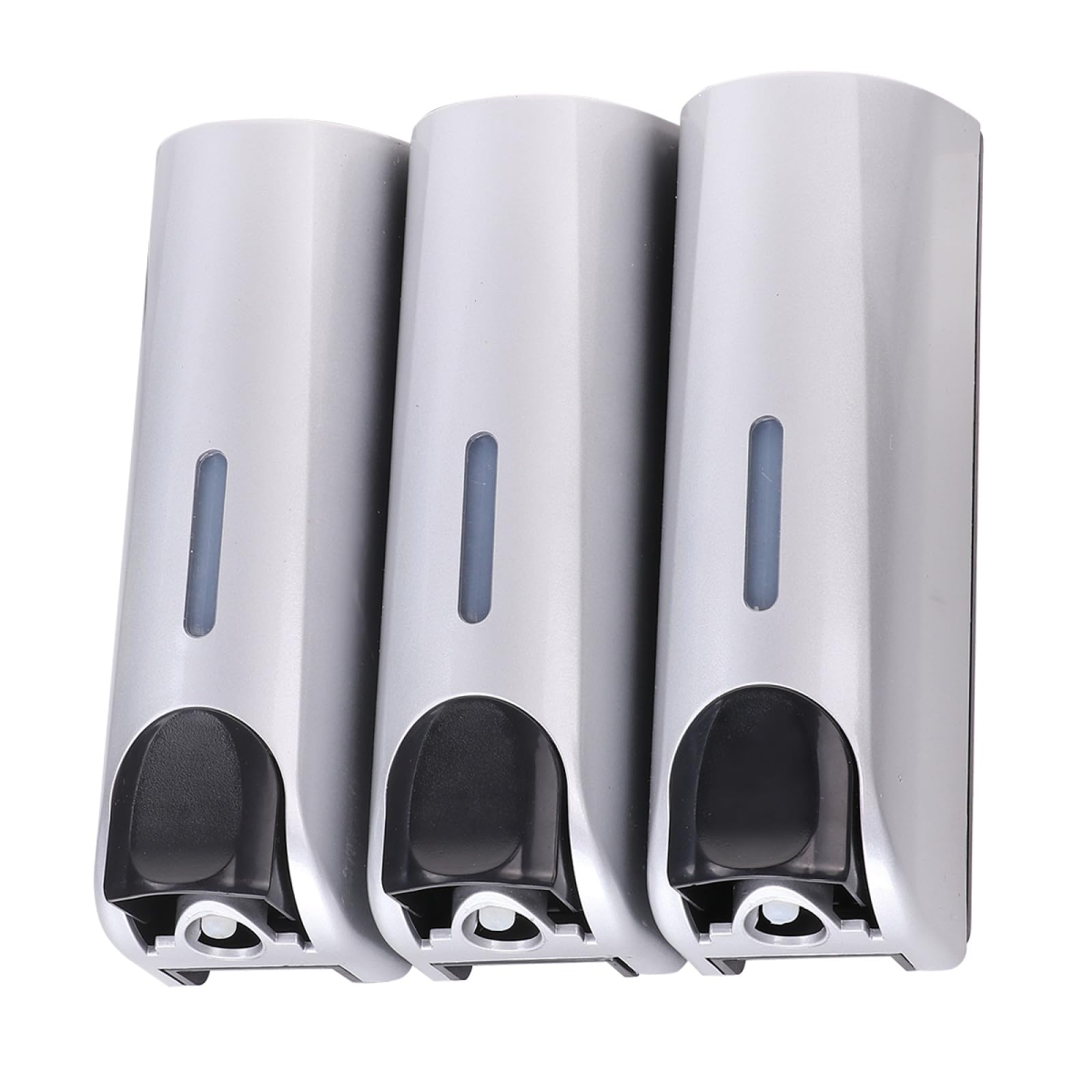Dispenser da Parete per Sapone Liquido e Shampoo 3 Scomparti in Metallo e Plastica, Leggero e Facile da Pulire, per Doccia a Casa Colore Argento
