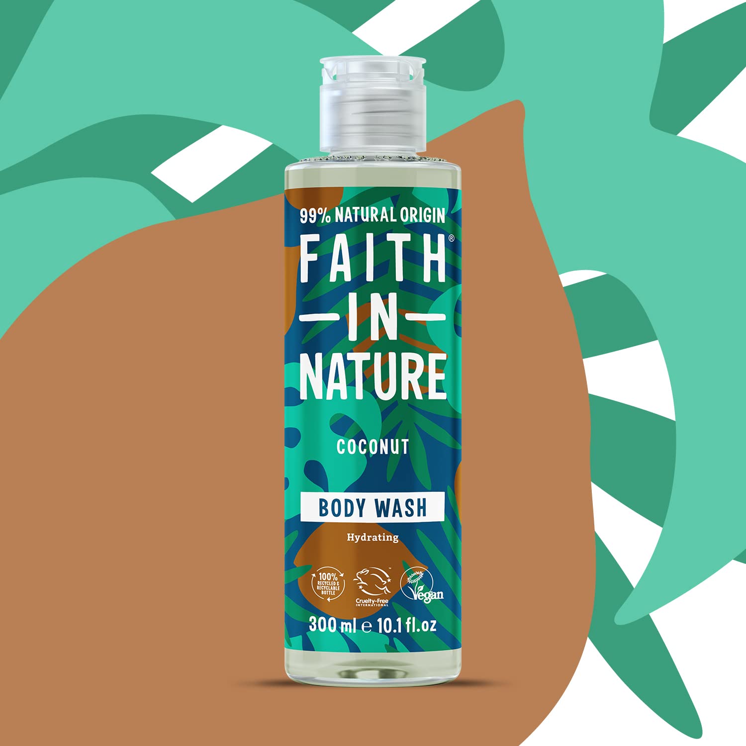 Faith In Nature 300 ml Natural Coconut Body Wash, Hydrating, Vegan and Cruelty Free, No SLS or Parabens, Off White, 300 ml (Pack of 1) - Image 4