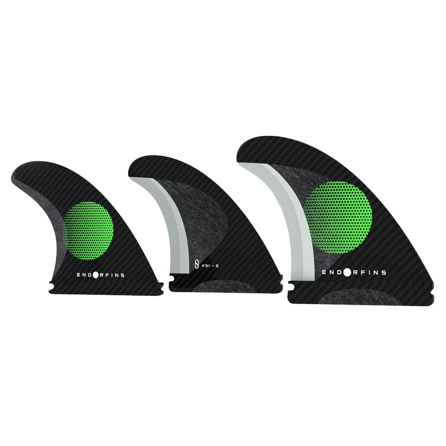 Firewire Endorfins KS1 3 Fin Set (Futures - Black/Green, Small