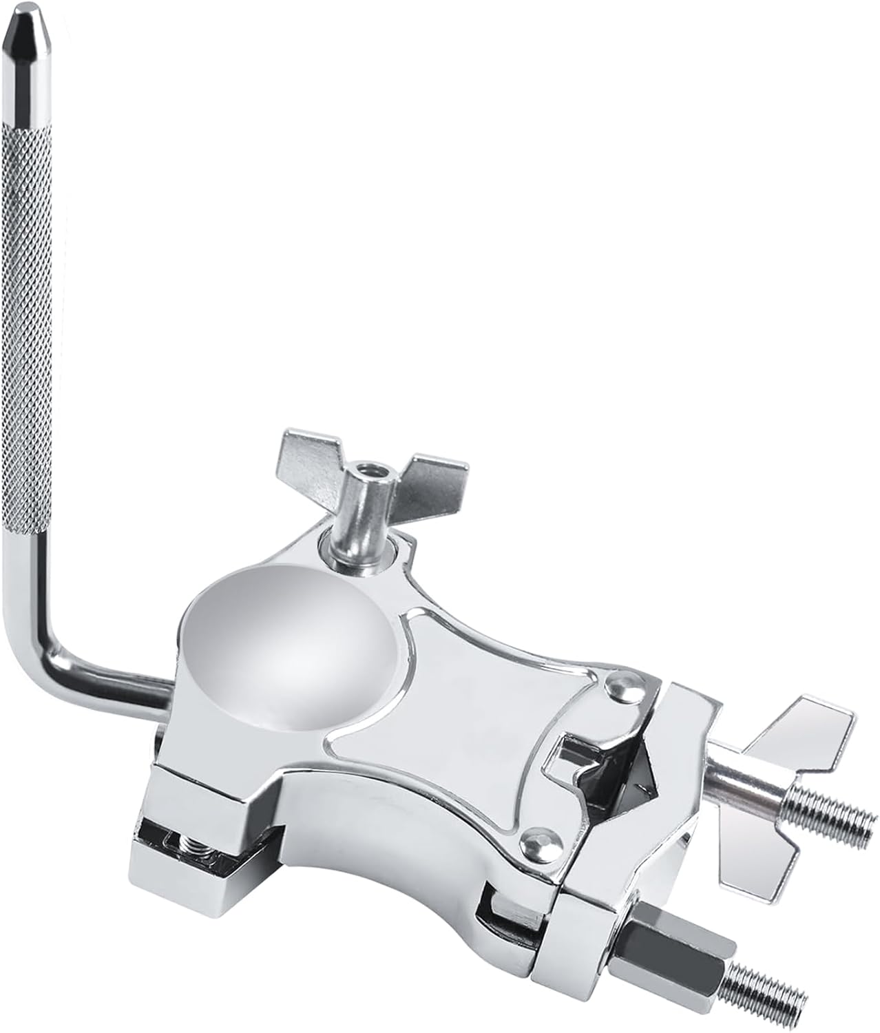 L-Rod Cowbells Cymbal Clamp, Heavy-Duty Cowbell Mount Percussion Holder Extension Arm Clip, 360°Rotation Universal Mount for Cowbells, Jam Blocks & Handheld Percussion Instrument Accessories
