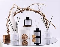 Vista 5 de 1 botella difusora de vidrio vacía de 4.1 fl oz/4 onzas, frascos difusores negros, contenedor de almacenamiento de aromaterapia, accesorios