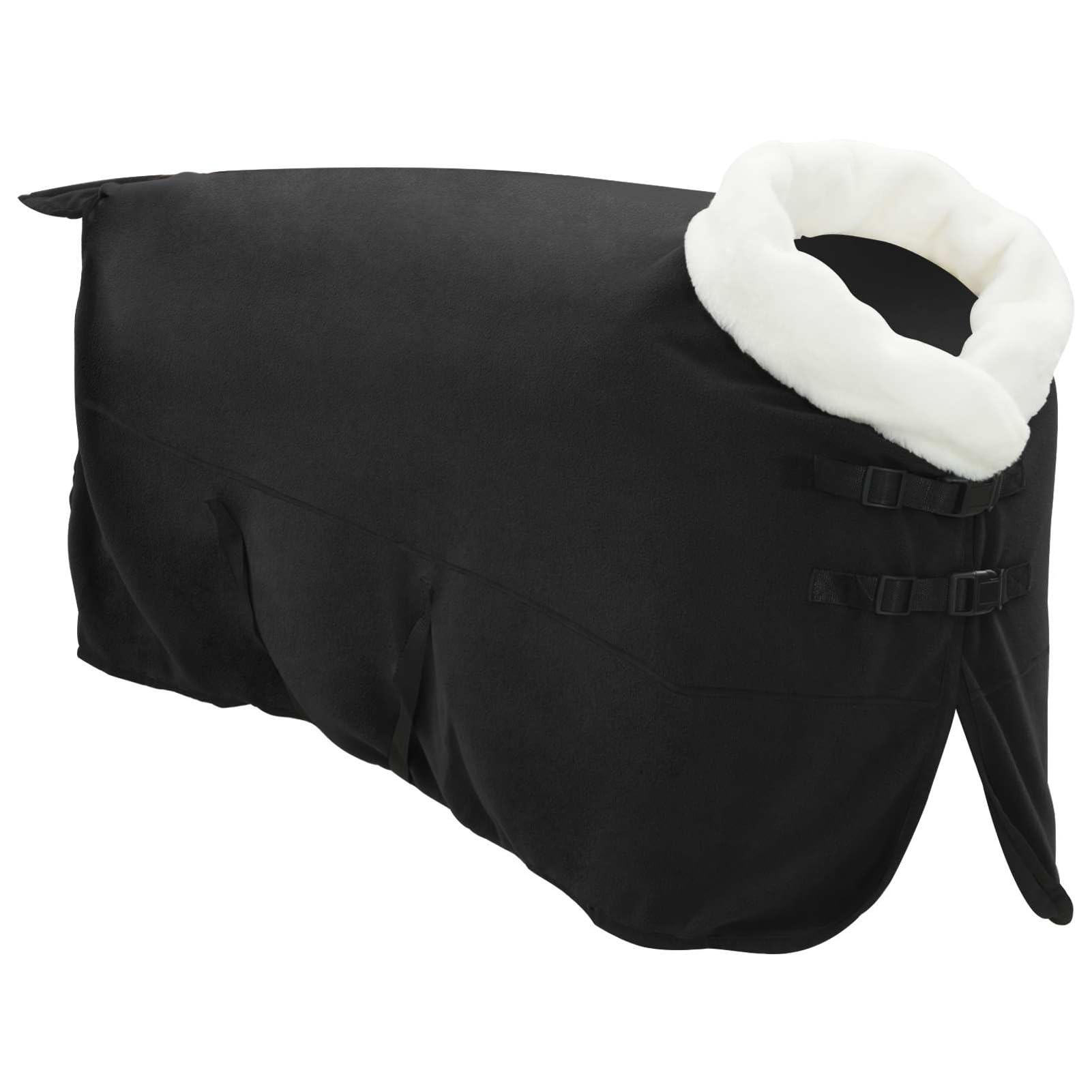 Gecheer Coperta Cavalli in Pile, Coperta Termica Antivento Impermeabile per Cavallo, 135 cm, Nero, per Equitazione Esteri, Protezione Invernale