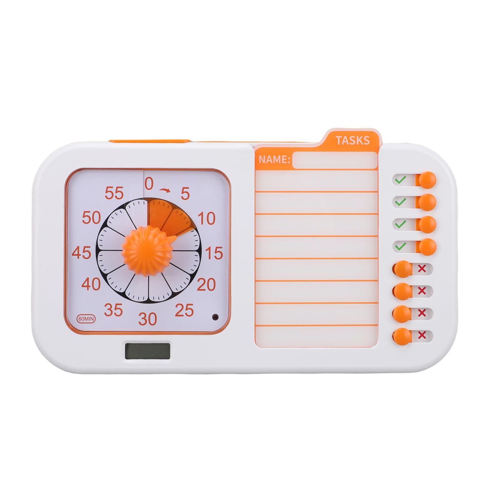 Temporizador Visual 3 en 1, Herramienta de Gestión del Tiempo con Reloj de Cuenta Atrás y Planificador, Tablero Borrable Reutilizable, Funcionamiento Silencioso, Luz