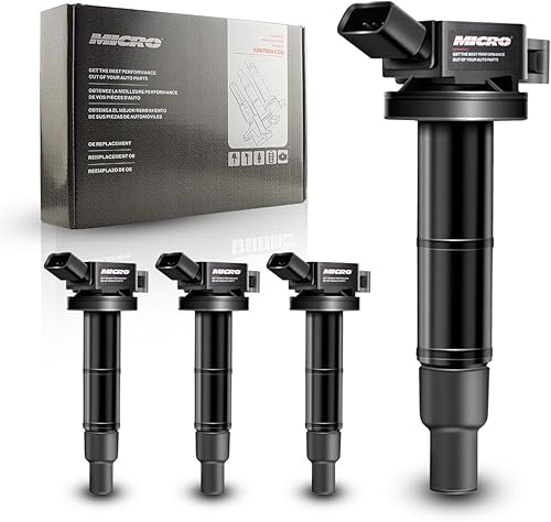 Micro Juego de 4 bobinas de encendido compatibles con Toyota Lexus Scion Camry Corolla RAV4 Solara Matrix Highlander HS250h TC 2.0L 2.4L L4