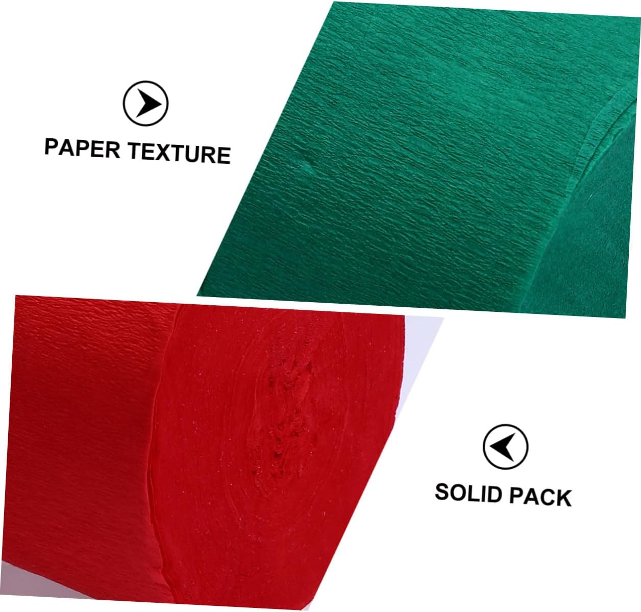 GAROZATION 9 Pcs Crepe Paper Streamers Party Decorations Red Gold Dark Green DIY Craft Wrapping Paper Rolls for Halloween Christmas Holiday Background Decor