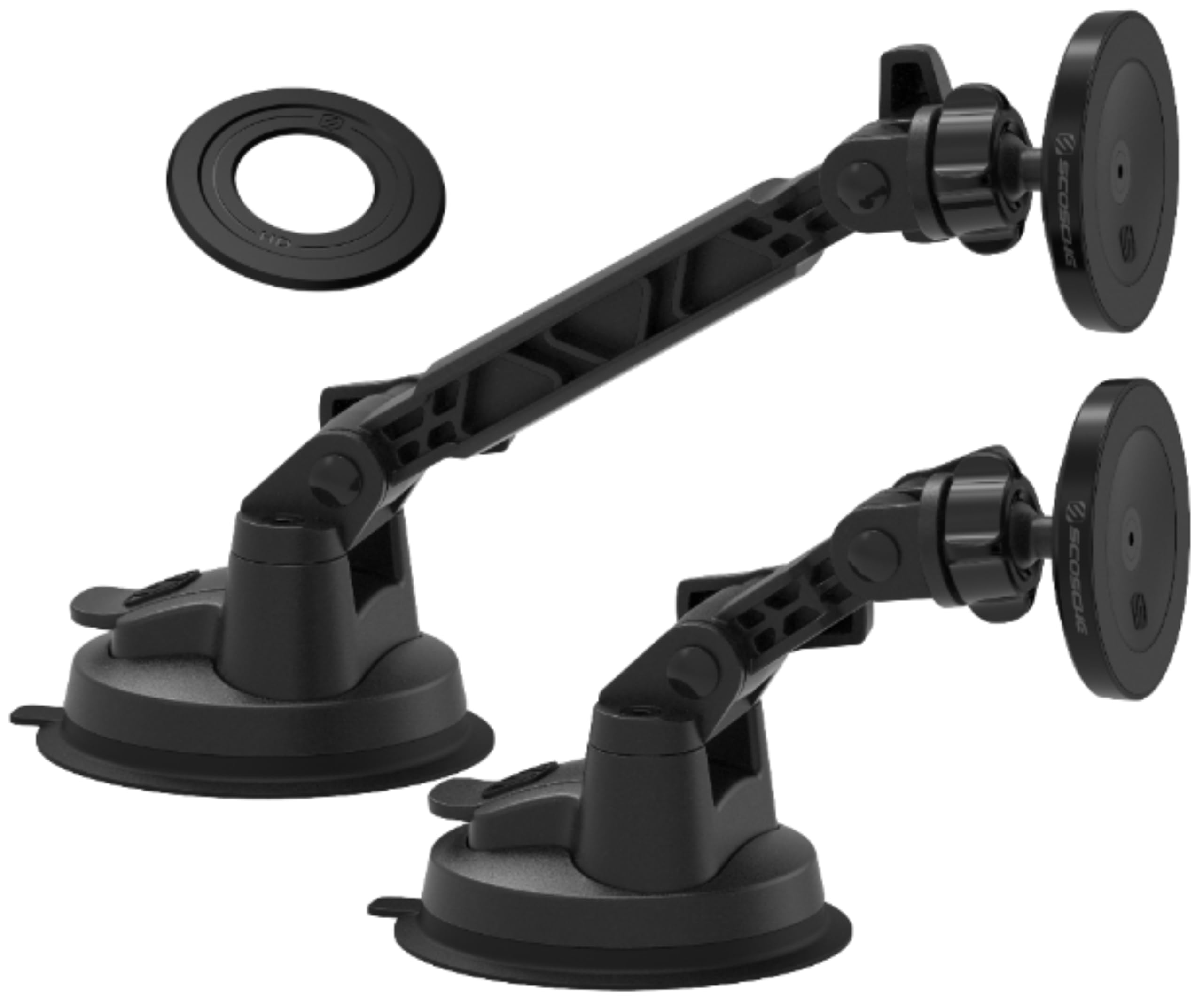 Scosche MagicMount - Supporto magnetico da auto con ventosa MagSafe per cruscotto, parabrezza, ufficio, con magneti extra forti per iPad, iPhone, telefoni Android e tablet