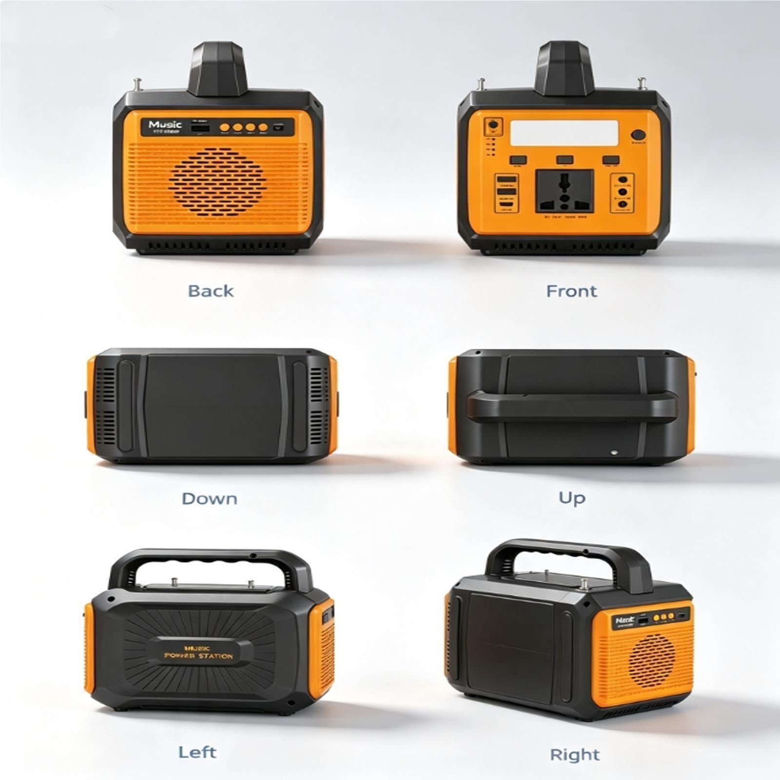 100W Camping Solar Power Station Built-in Bluetooth Speaker,76.8Wh LiFePO4