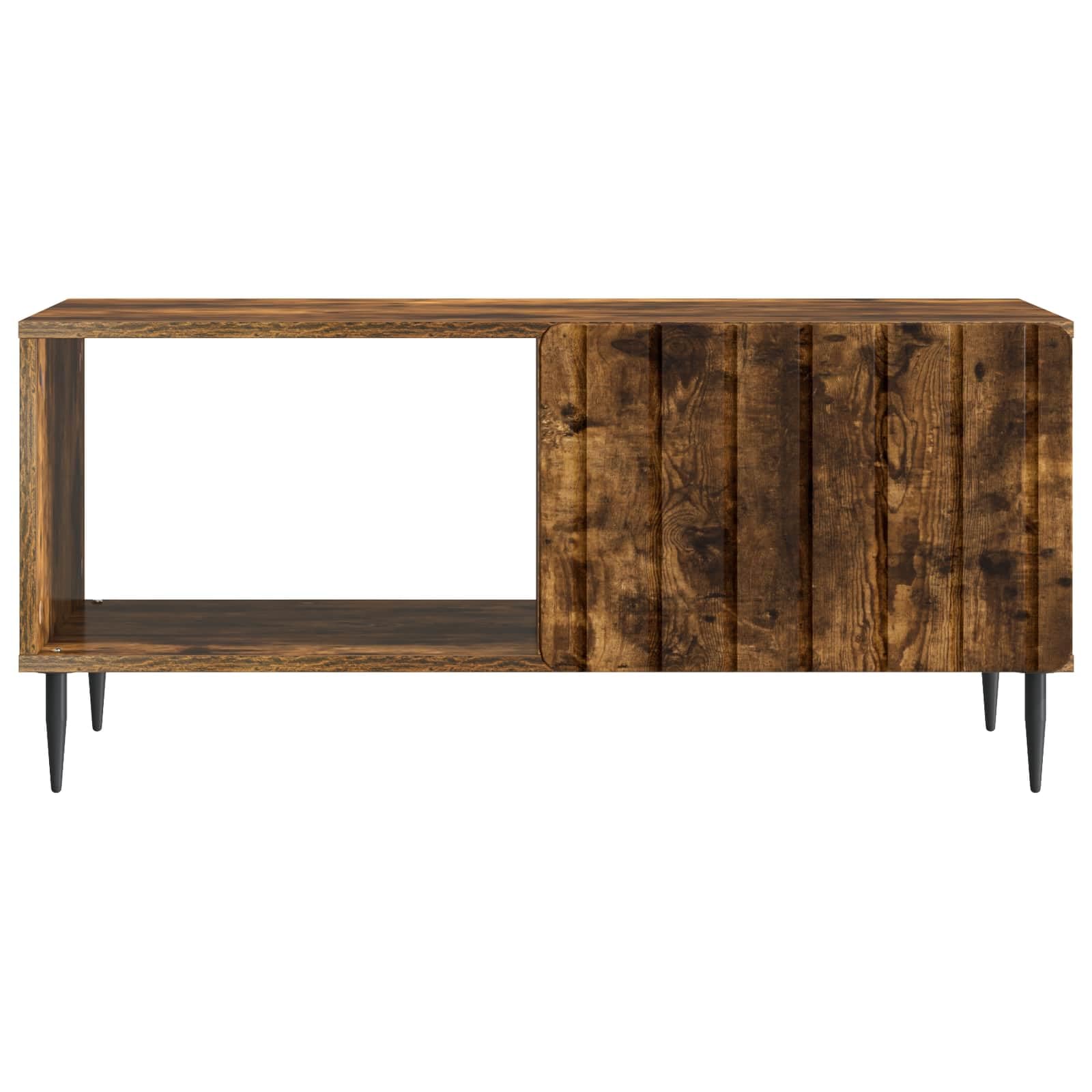 Hothingwell Couchtisch, 90 x 50 x 40 cm, Holz | Füße aus schwarzem Metall, Aufbewahrung unter dem Tisch, Rückseite fertig, Reinigung mit feuchtem Tuch