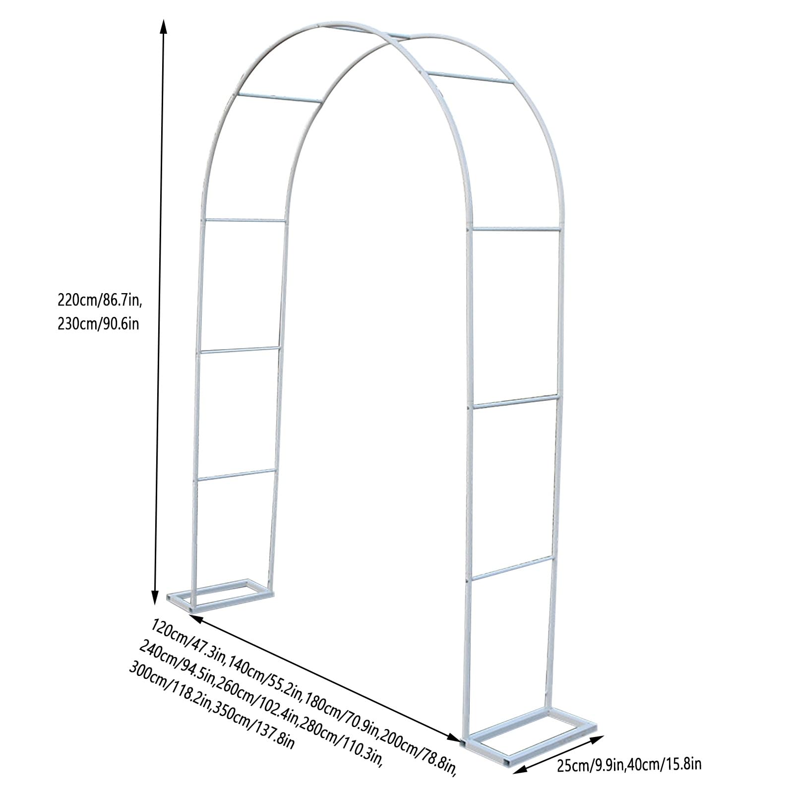 Łuk ogrodowy do róż pnących, metalowa pergola do dekoracji na zewnątrz, zielona żelazna altana ogrodowa na imprezy i wydarzenia, idealna do grillowania i dekoracji ogrodu
