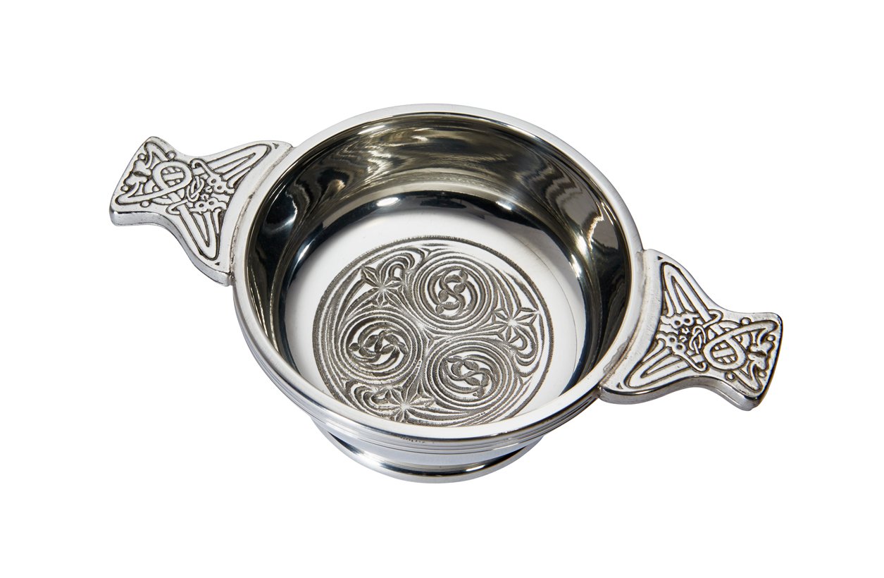 Wentworth Pewter - Standard Kells Pewter Quaich Whisky Tasting Bowl Loving Cup Burns Night