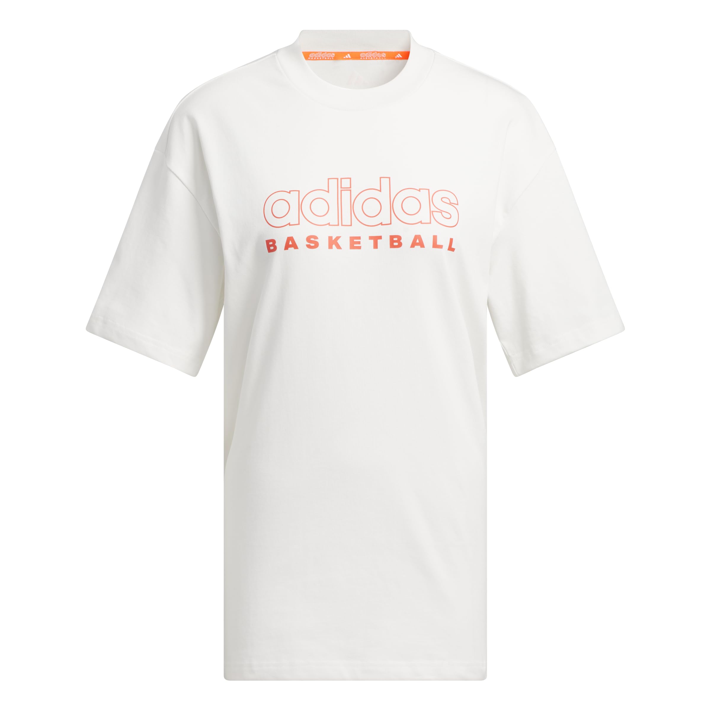 adidas Women's Select Basketball T-Shirt, Cloud White/Solar Red