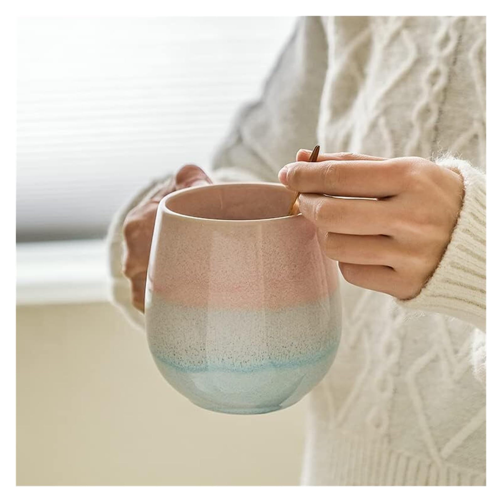 Kubek 520 Ml, Prosty, Biurowy, Ceramiczny Kubek Do Kawy, Kubek Do Mleka, Kubek Owsiany, Kubek Do Wody, Kubek Do Herbaty/Pink