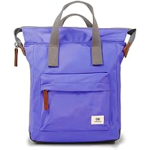 ORI LONDON Small Tote Bag Backpack - Nylon Tote Backpack for Women & Men with Wide Mouth, Chunky Zippers, Multiple Pockets, Adjustable Straps - The Bantry, Simple Purple Backpack, 12.6x9x4