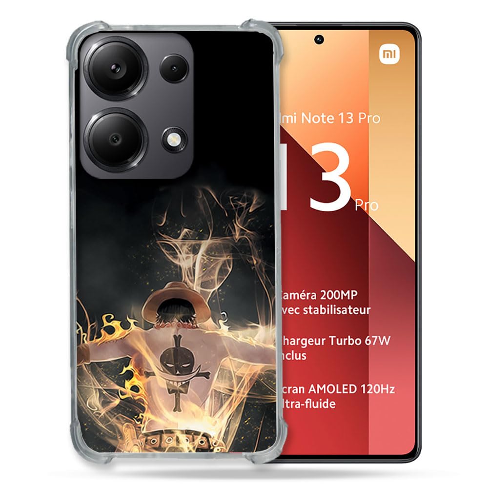 Coque Renforcée Xiaomi Redmi Note 14 4G One Piece Ace Noir Évite les Rayures