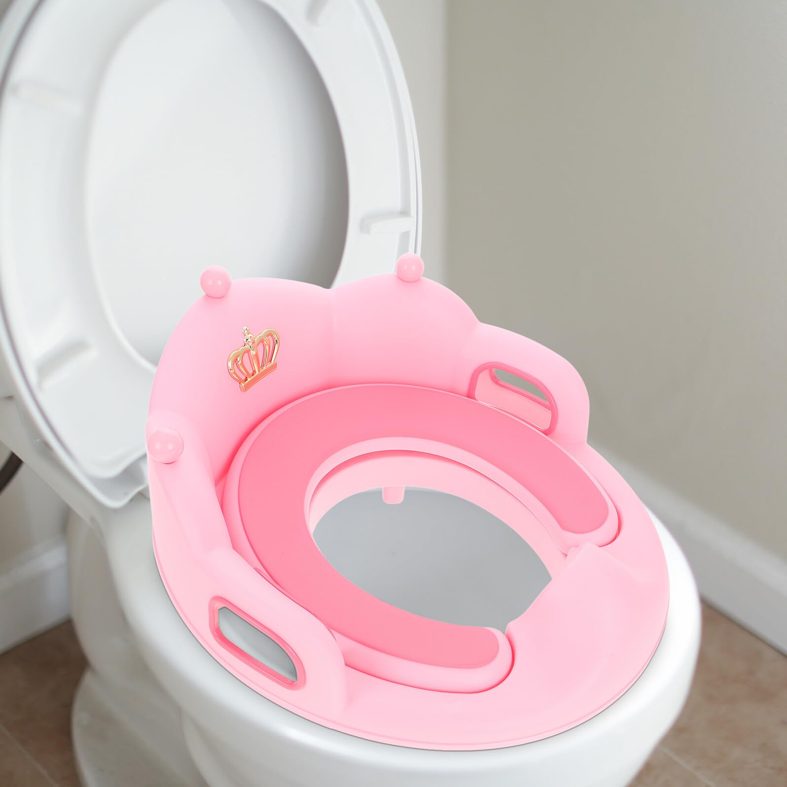Gatuida Riduttore Wc per Ragazzo Ragazza Unisex con Scaletta Antiscivolo e Cuscino Morbido, Sedile Addestramento Vasino in Polipropilene Resistente per Casa e Viaggio, Vasino Portatile