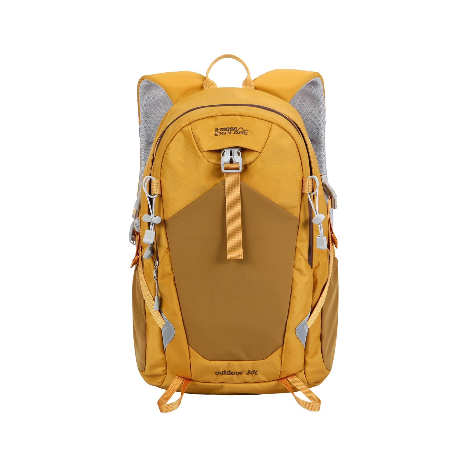 Zaino da Trekking 30L Zaino da Giorno Outdoor Idrorepellente Zaini Leggero con Strisce Riflettenti Molteplici Tasche Backpack Viaggio per Alpinismo Campeggio Uso Quotidiano Giallo