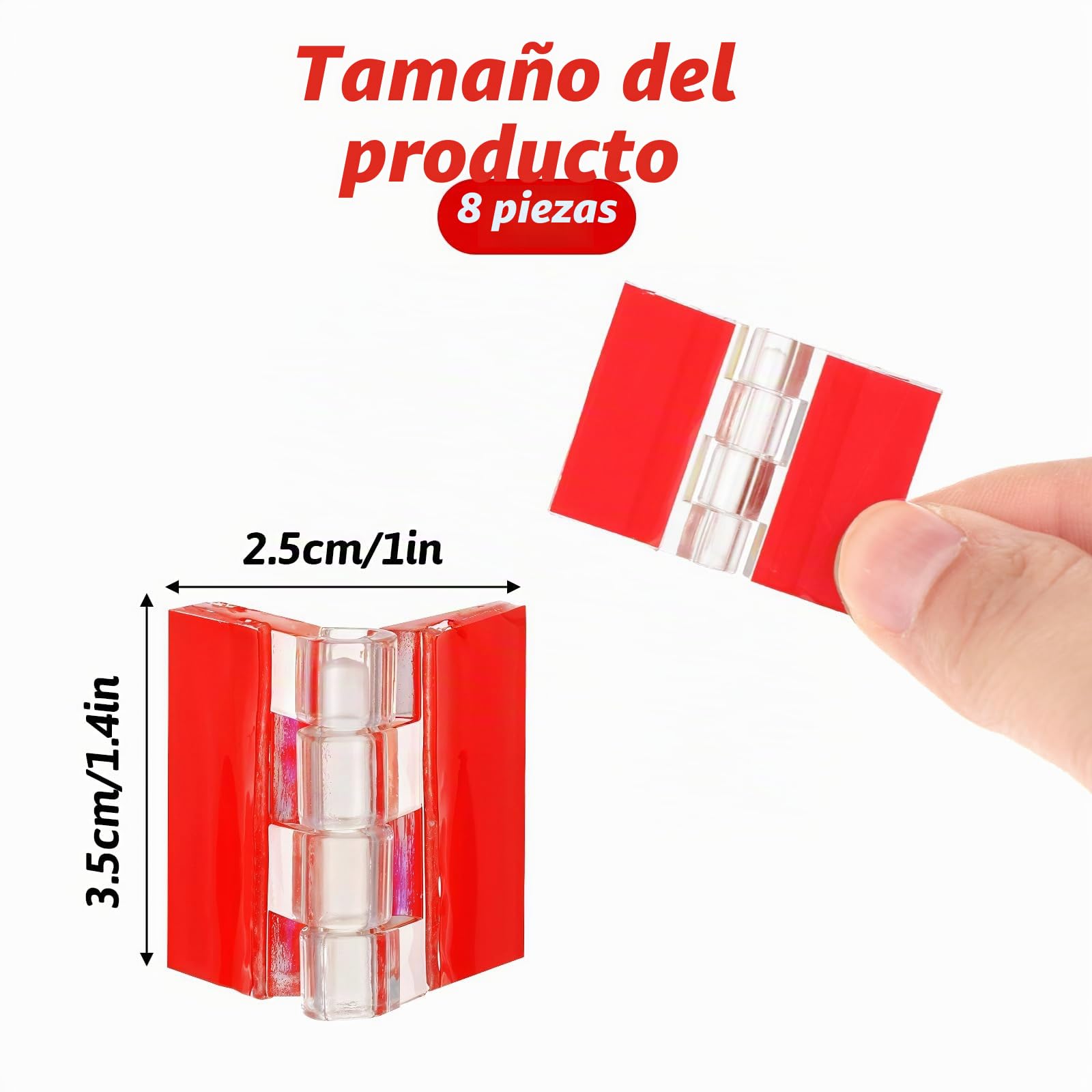 8 piezas de bisagras de plástico transparente, bisagras acrílicas pequeñas autoadhesivas, bisagra de piano continua, bisagra plegable, herramientas para bisagras de gabinete, acuario, tapa de mueble