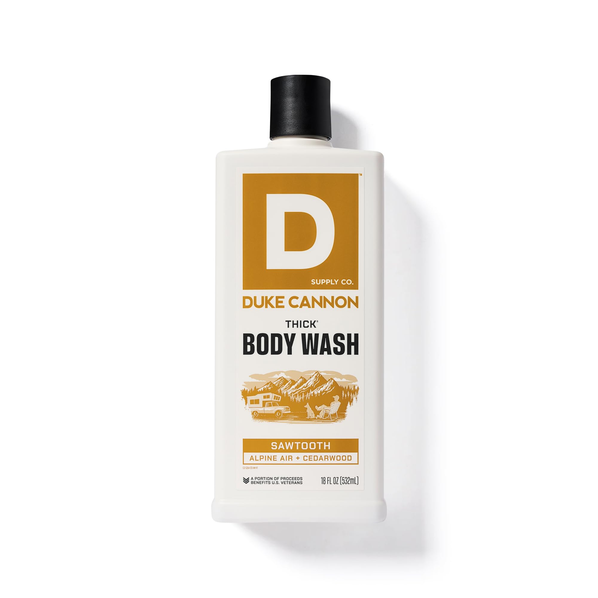 Duke Cannon THICK High Viscosity Body Wash - Sawtooth, Alpine Air and Cedarwood Scent, 17.5 oz (Pack of 3)