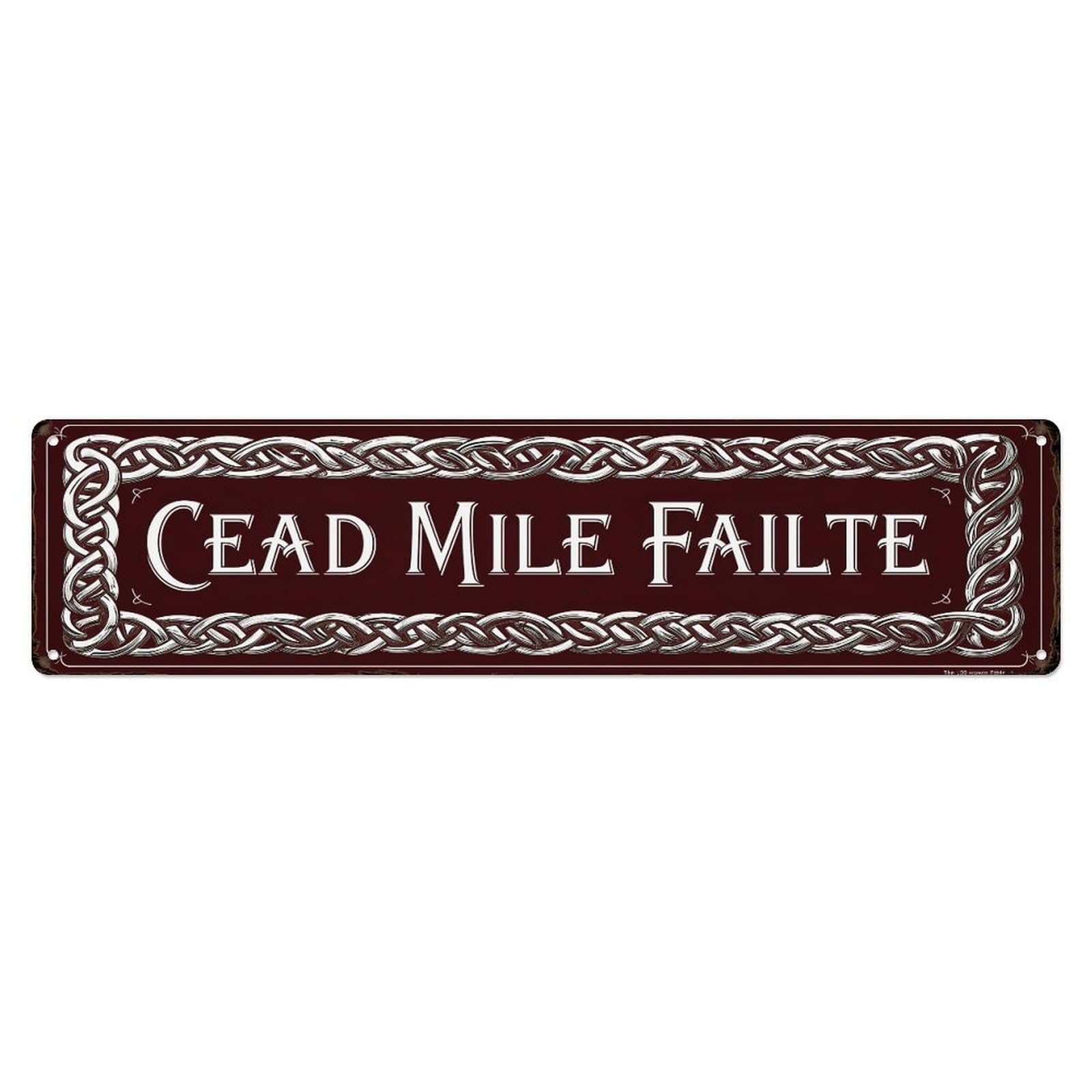 Cead Mile Failte Celtic Knot Metal Tin Sign Plaque