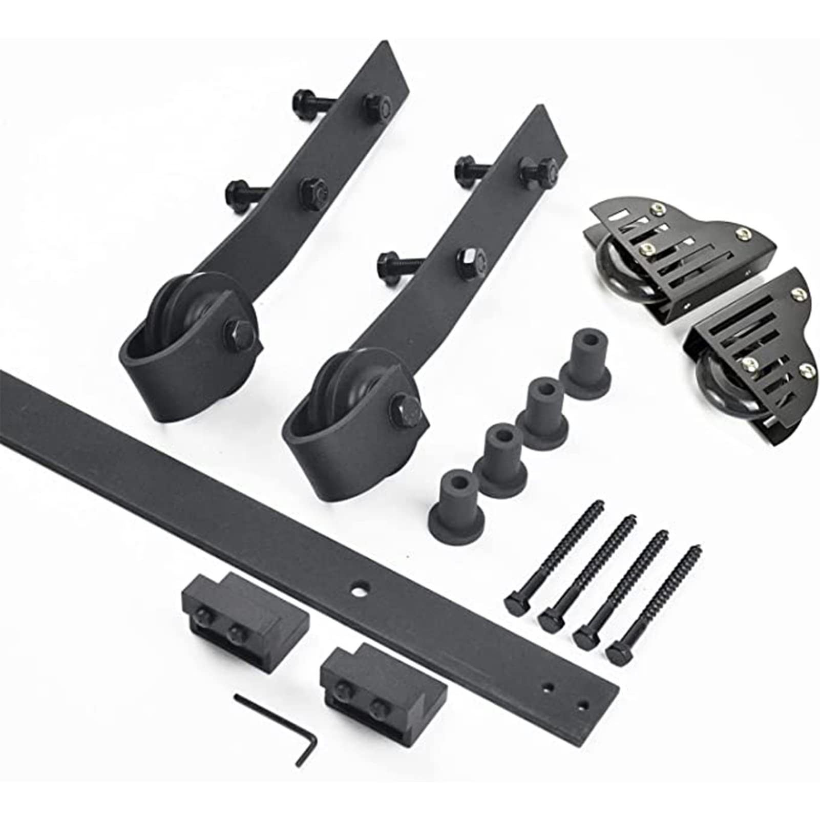 LWJSOCP Sliding Barn Door Hardware Kit 5ft-13ft Rolling Library Ladder Hardware Kit Home Loft Office Sliding Ladder Kit with Floor Roller Wheels (No Ladder) (Size : 13ft/400cm Track kit)